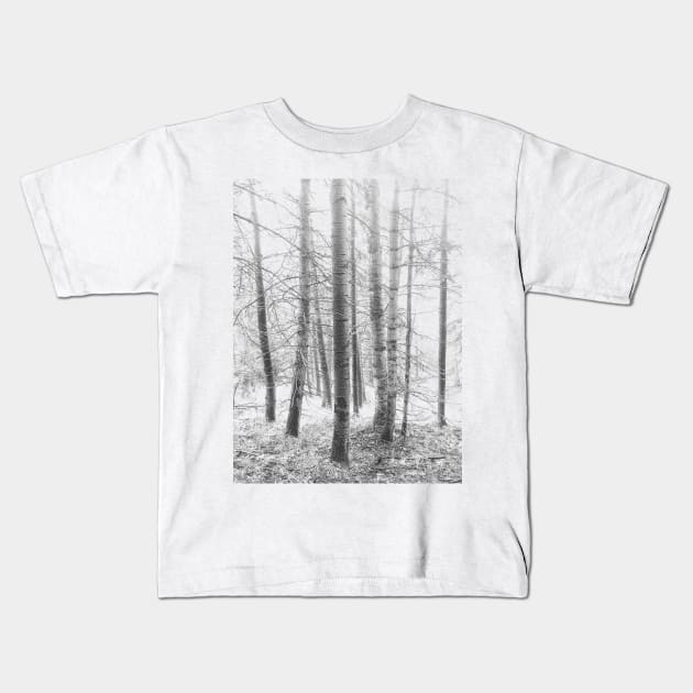 abstract winter forest Kids T-Shirt by pholange